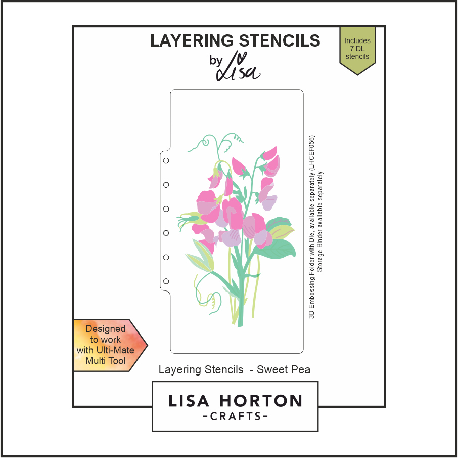 Lisa Horton Crafts Sweet Pea Slimline Layering Stencils