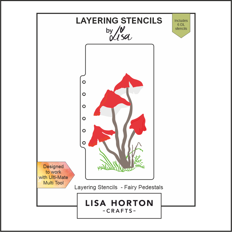 Lisa Horton Crafts Fairy Pedestals Slimline Layering Stencils