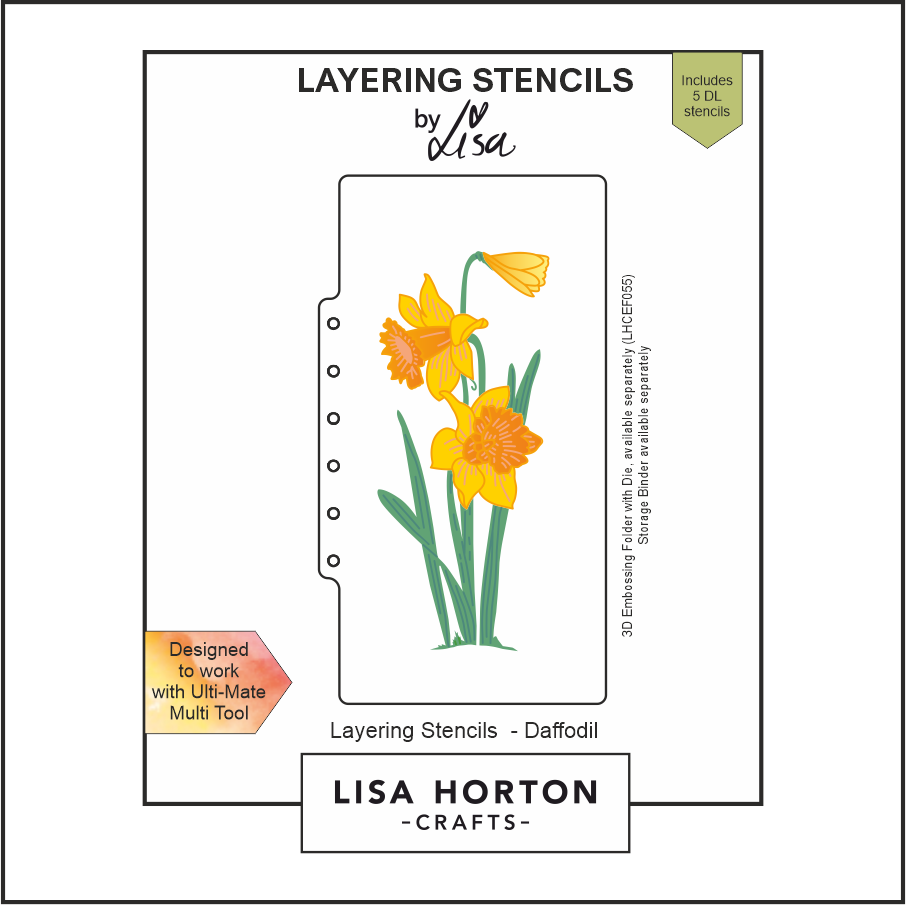 Lisa Horton Crafts Daffodil Slimline Layering Stencils