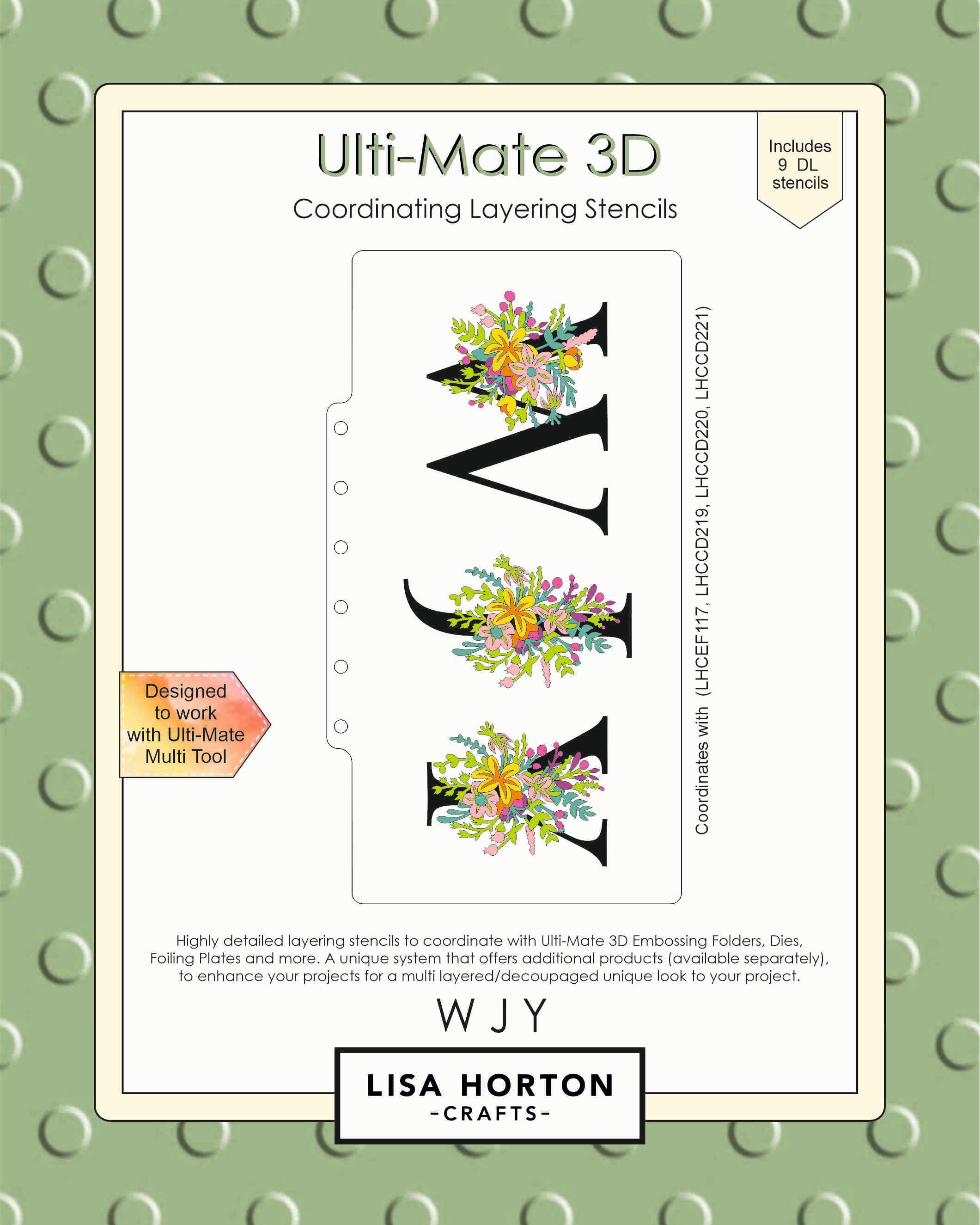 Lisa Horton Crafts Ulti-Mate 3D Slimline Layering Stencils WJY