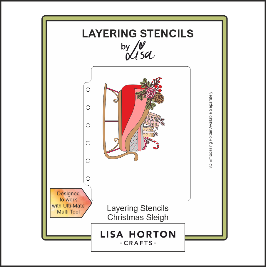 Lisa Horton Crafts Christmas Sleigh A6 Layering Stencils