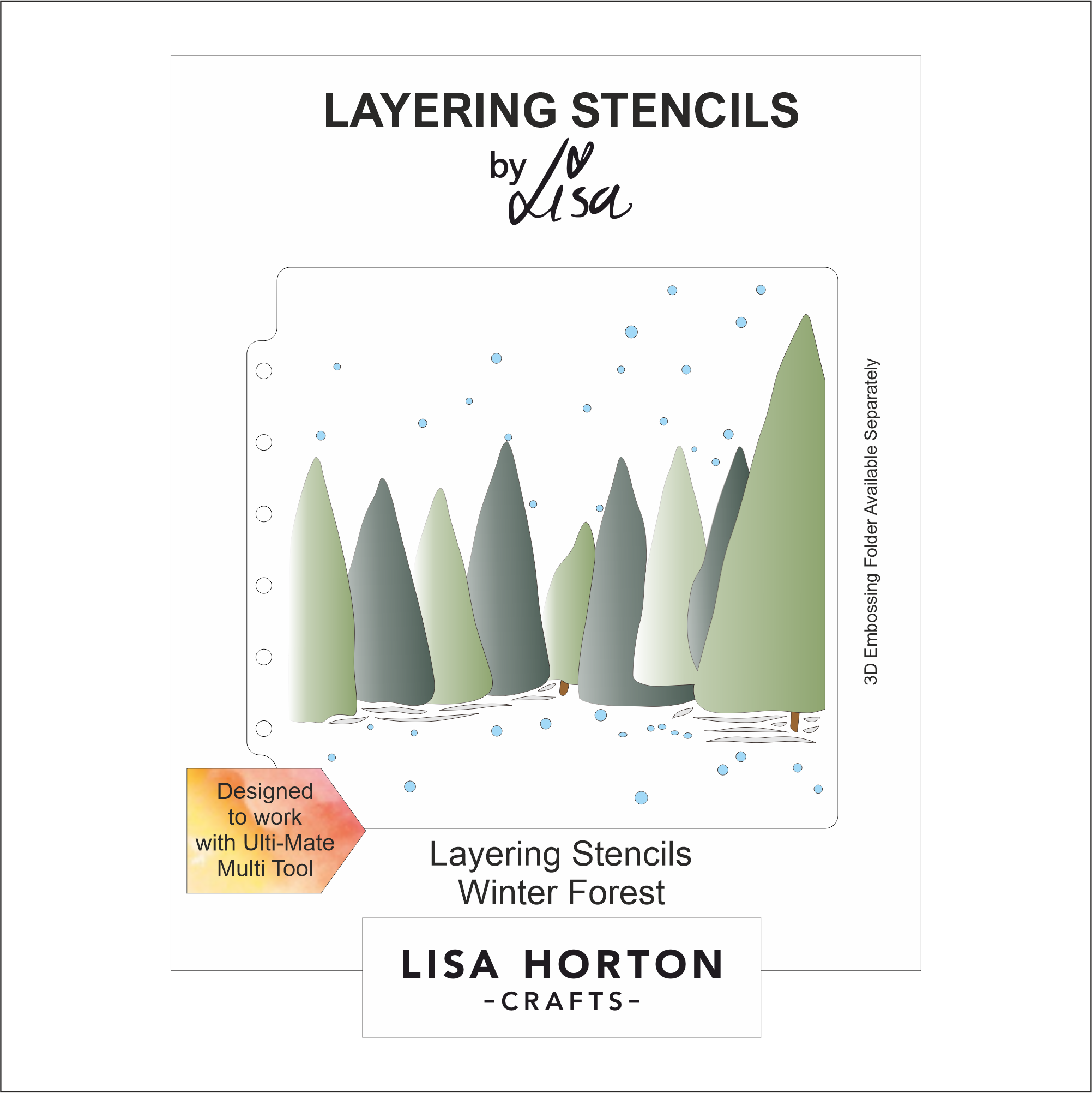 Lisa Horton Crafts Winter Forest 6x6 Layering Stencils