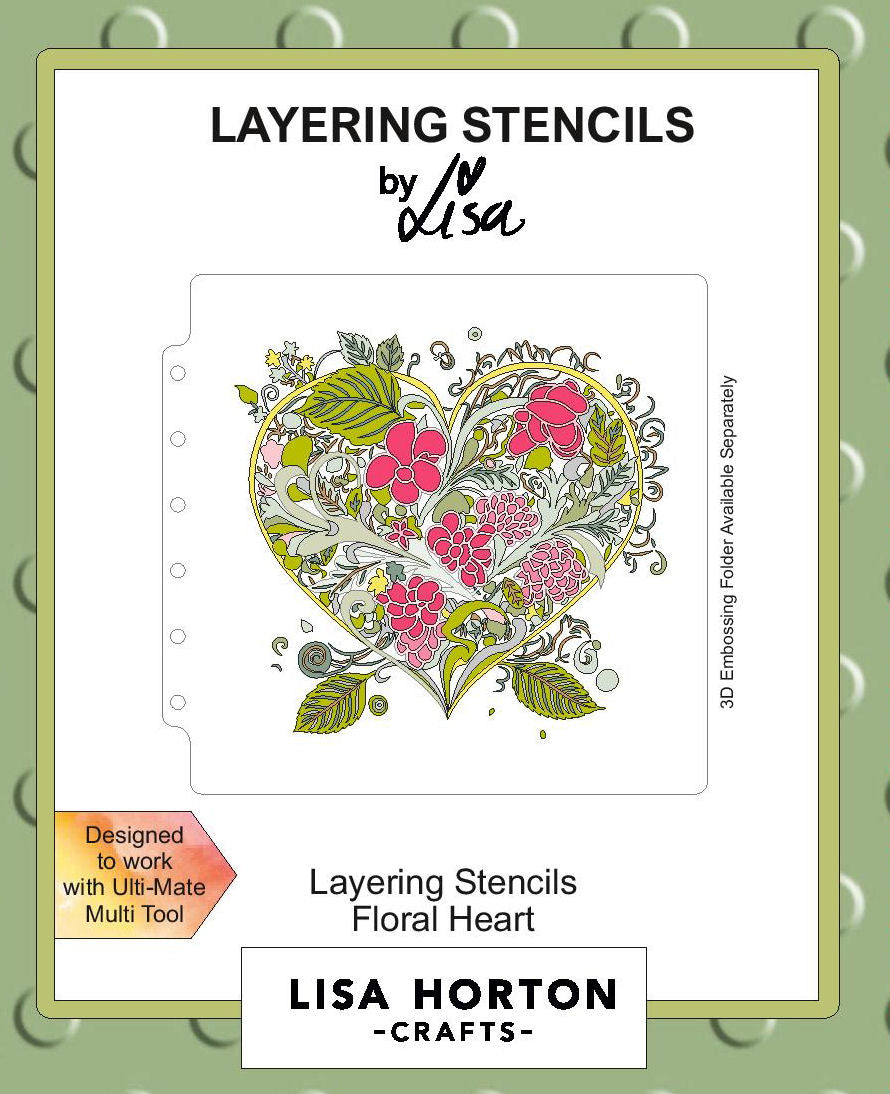 Floral Heart Layering Stencils