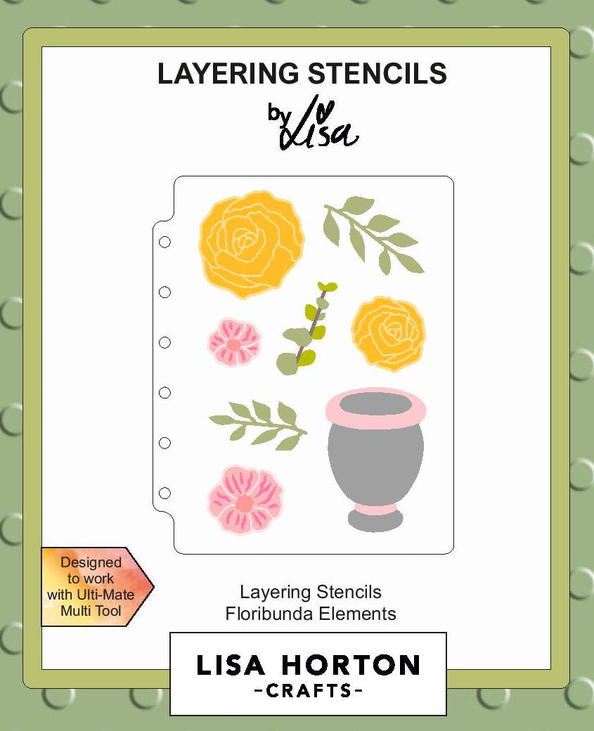 Lisa Horton Crafts Floribunda Elements A6 Layering Stencils