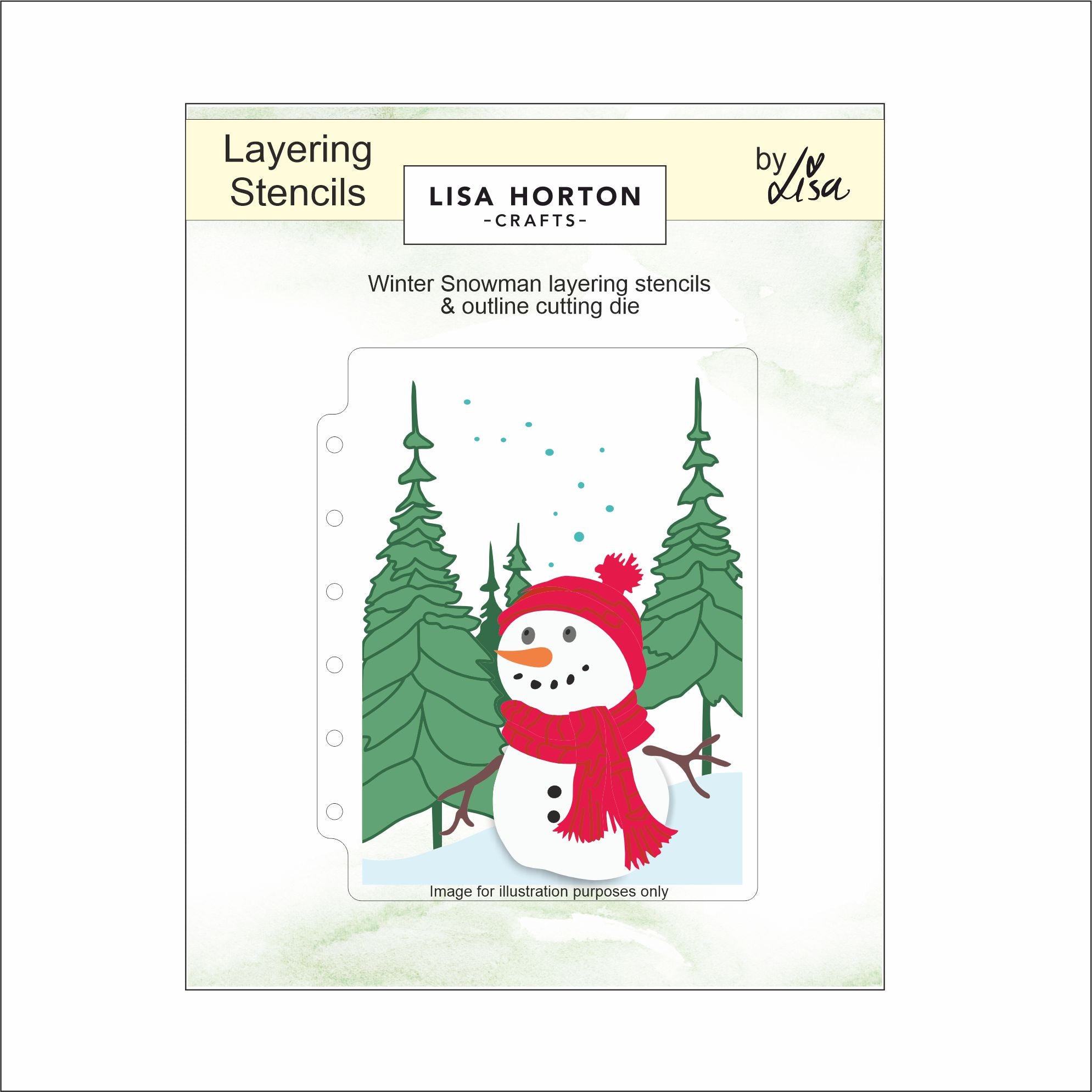 Lisa Horton Crafts Winter Snowman A6 Layering Stencils & Die