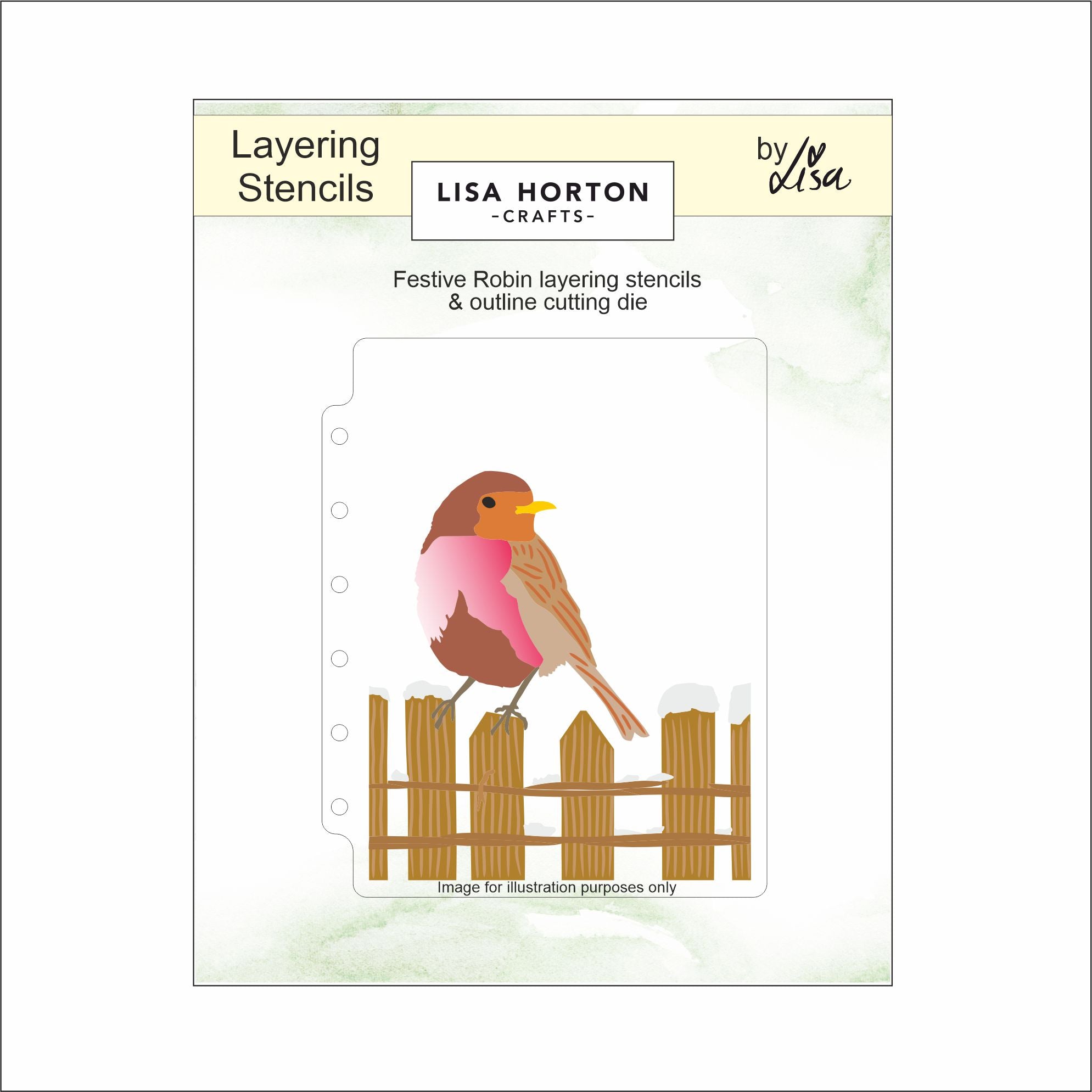 Lisa Horton Crafts Festive Robin A6 Layering Stencils & Die