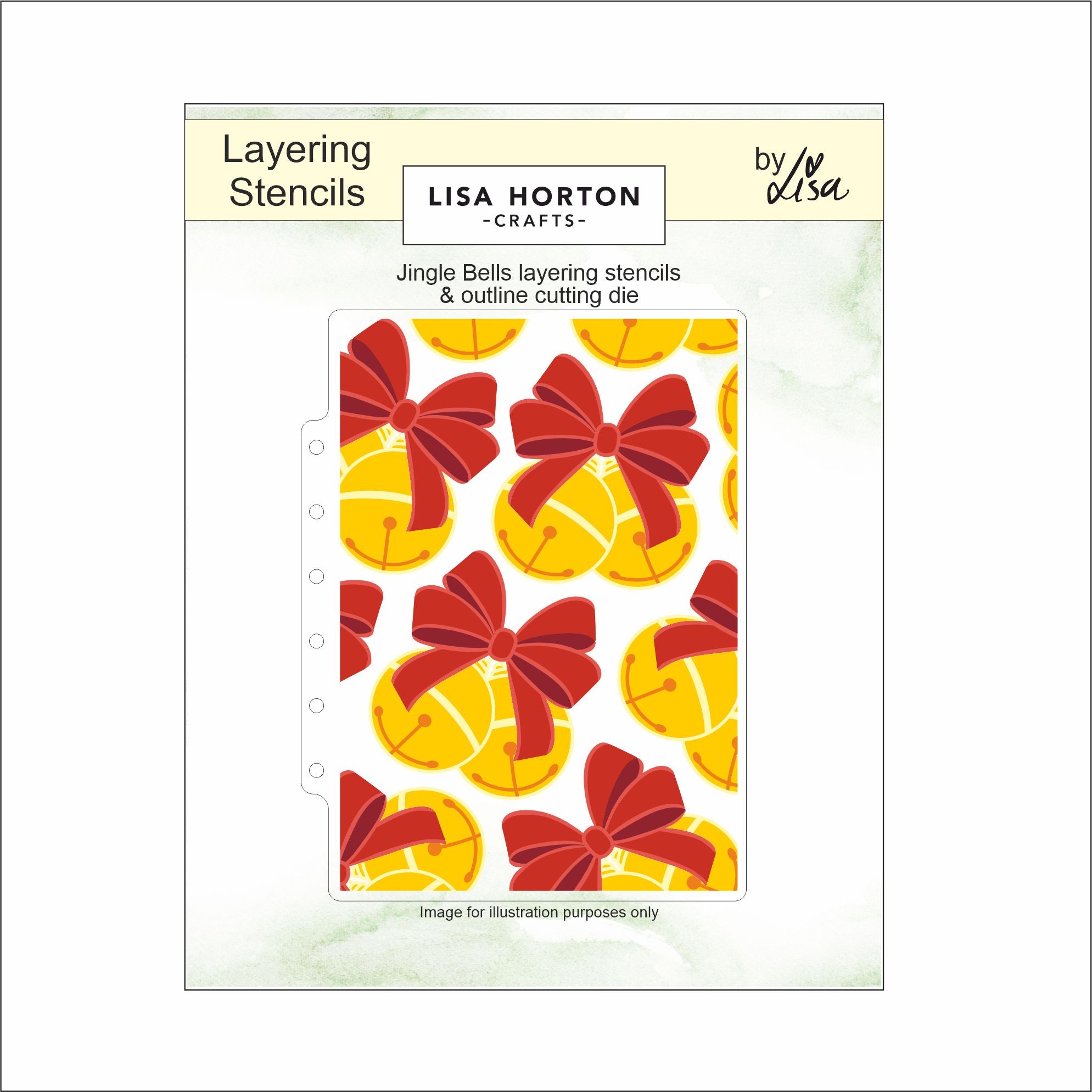 Lisa Horton Crafts Jingle Bells 5" x 7" Layering Stencils & Die