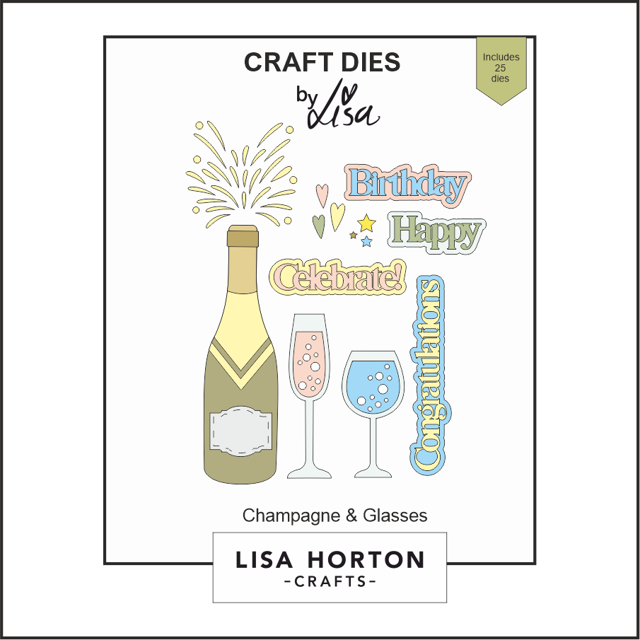 Lisa Horton Crafts Champagne & Glasses Die Set