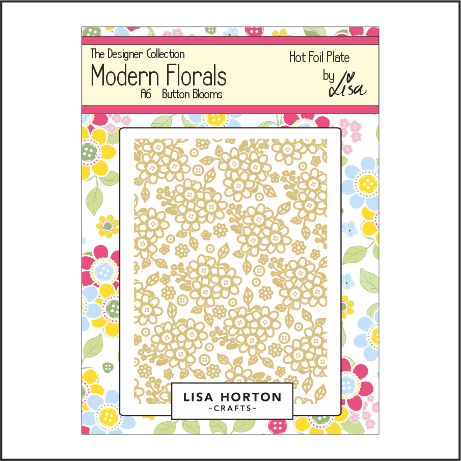 Lisa Horton Crafts Modern Florals - Hot Foil Plate A6 - Button Blooms