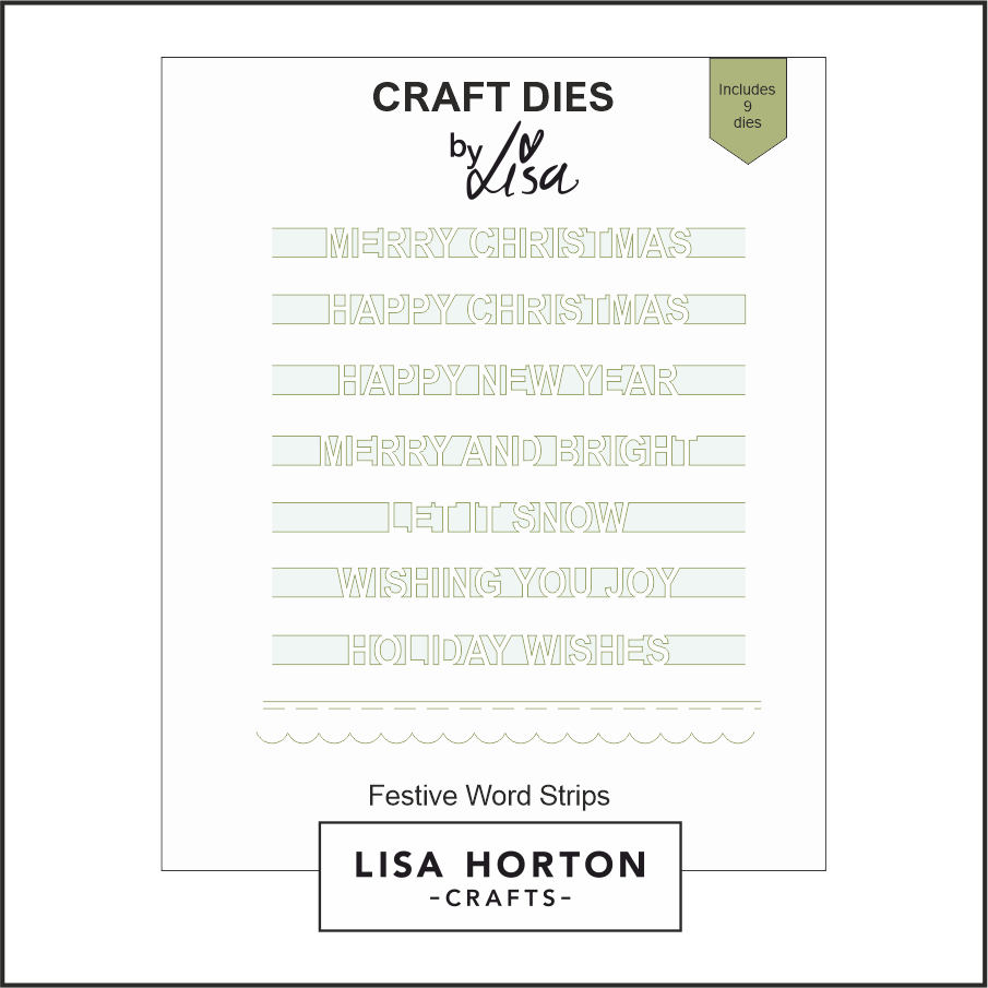 Lisa Horton Crafts Festive Word Strips Die Set