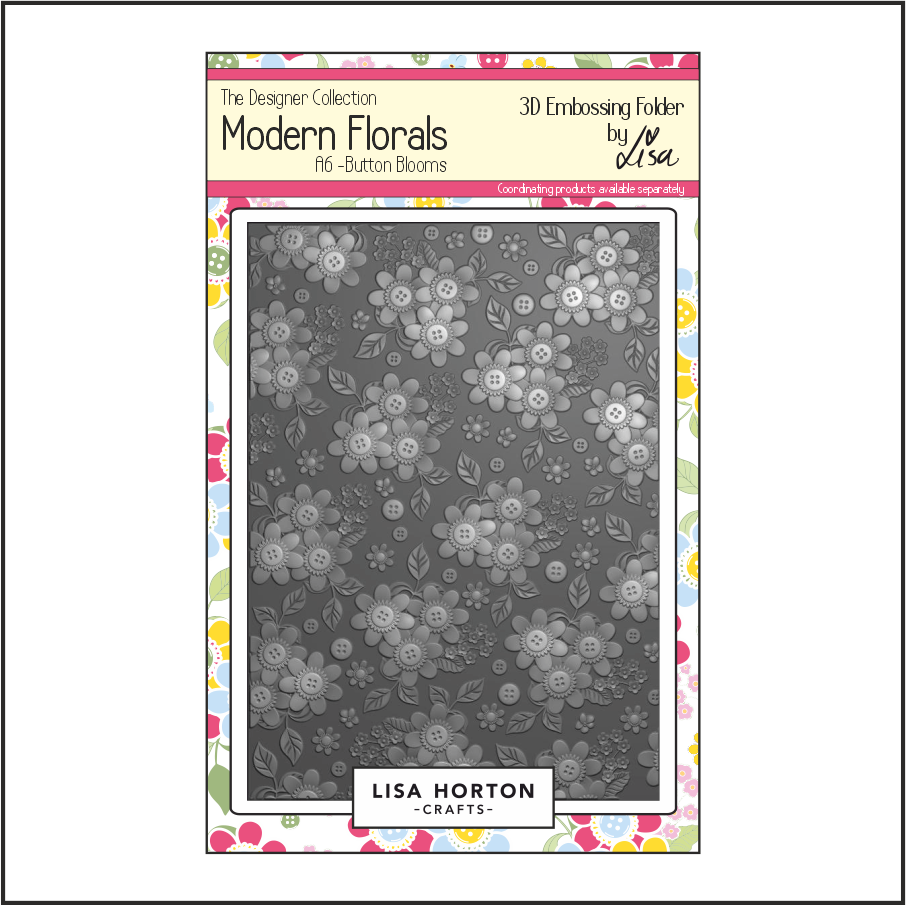 Lisa Horton Crafts Modern Florals - Button Blooms - A6 3D Embossing Folder