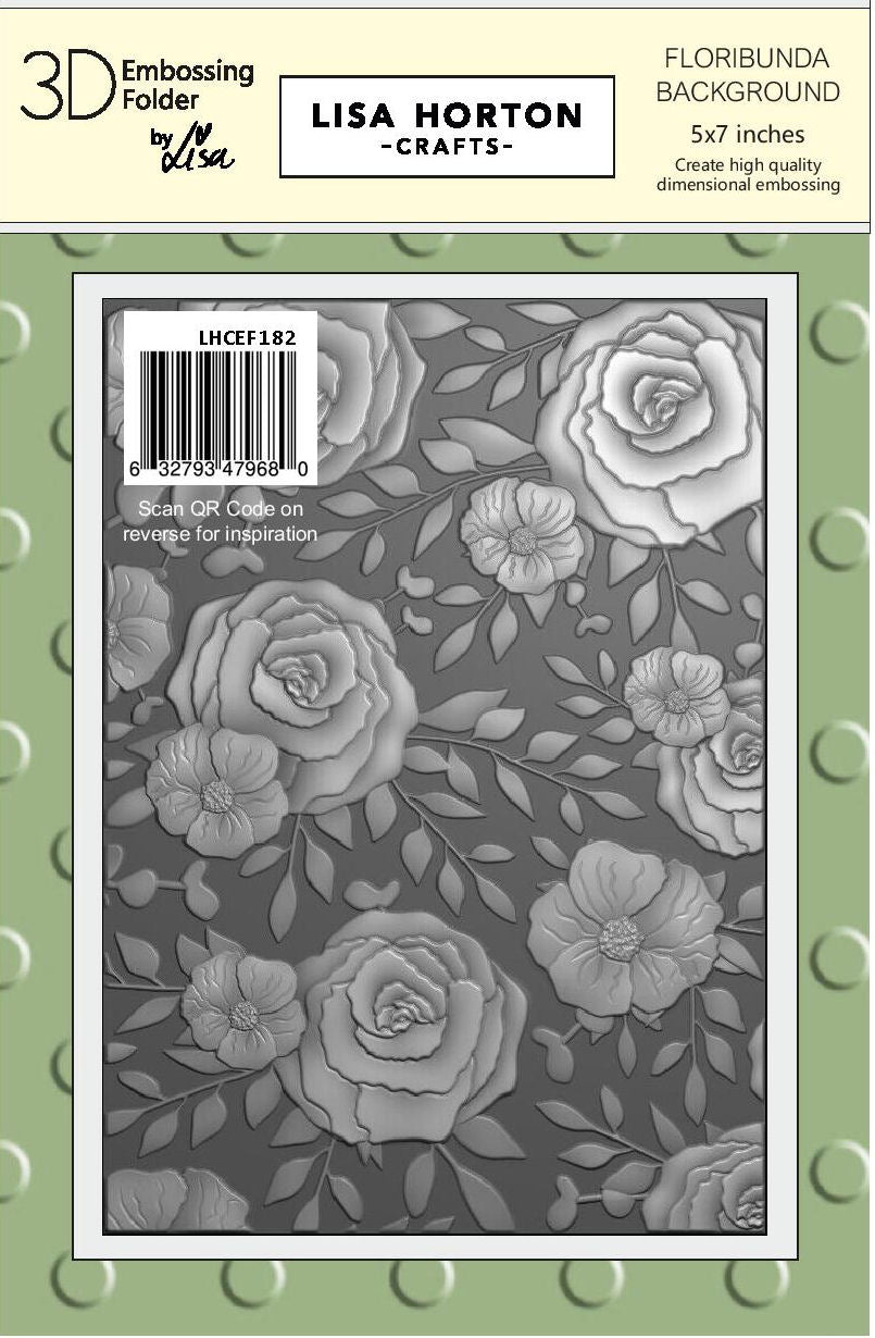 Lisa Horton Crafts Floribunda Background 5x7 3D Embossing Folder