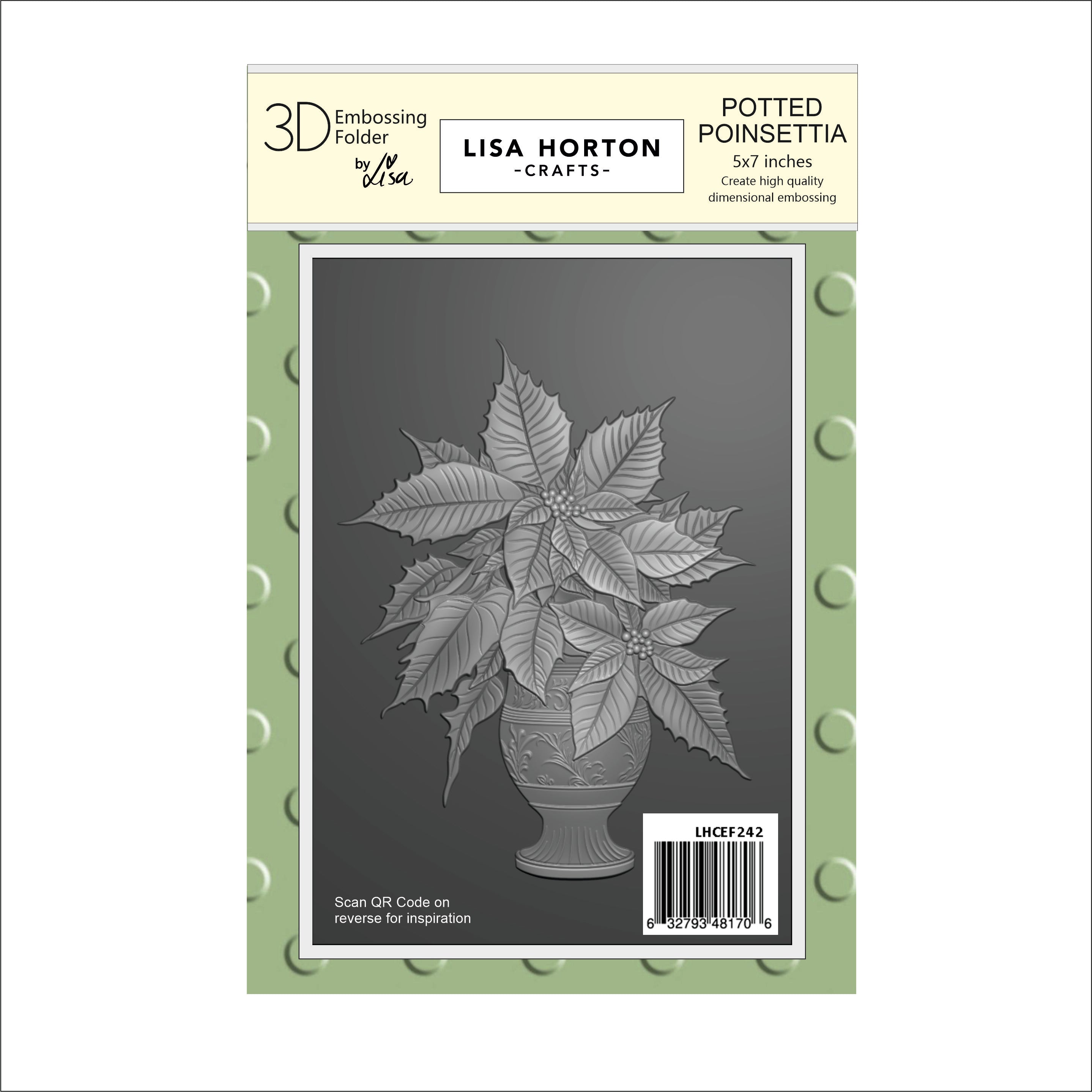 Lisa Horton Crafts Potted Poinsettia 5" x 7" Embossing Folder