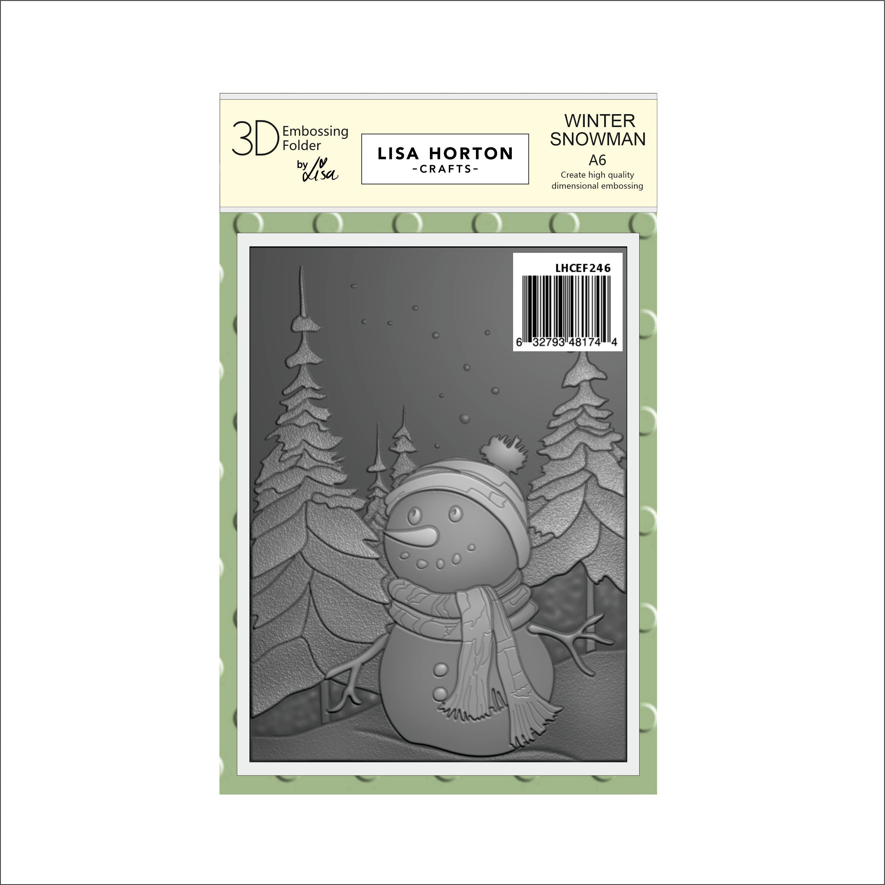 Lisa Horton Crafts Winter Snowman A6 Embossing Folder