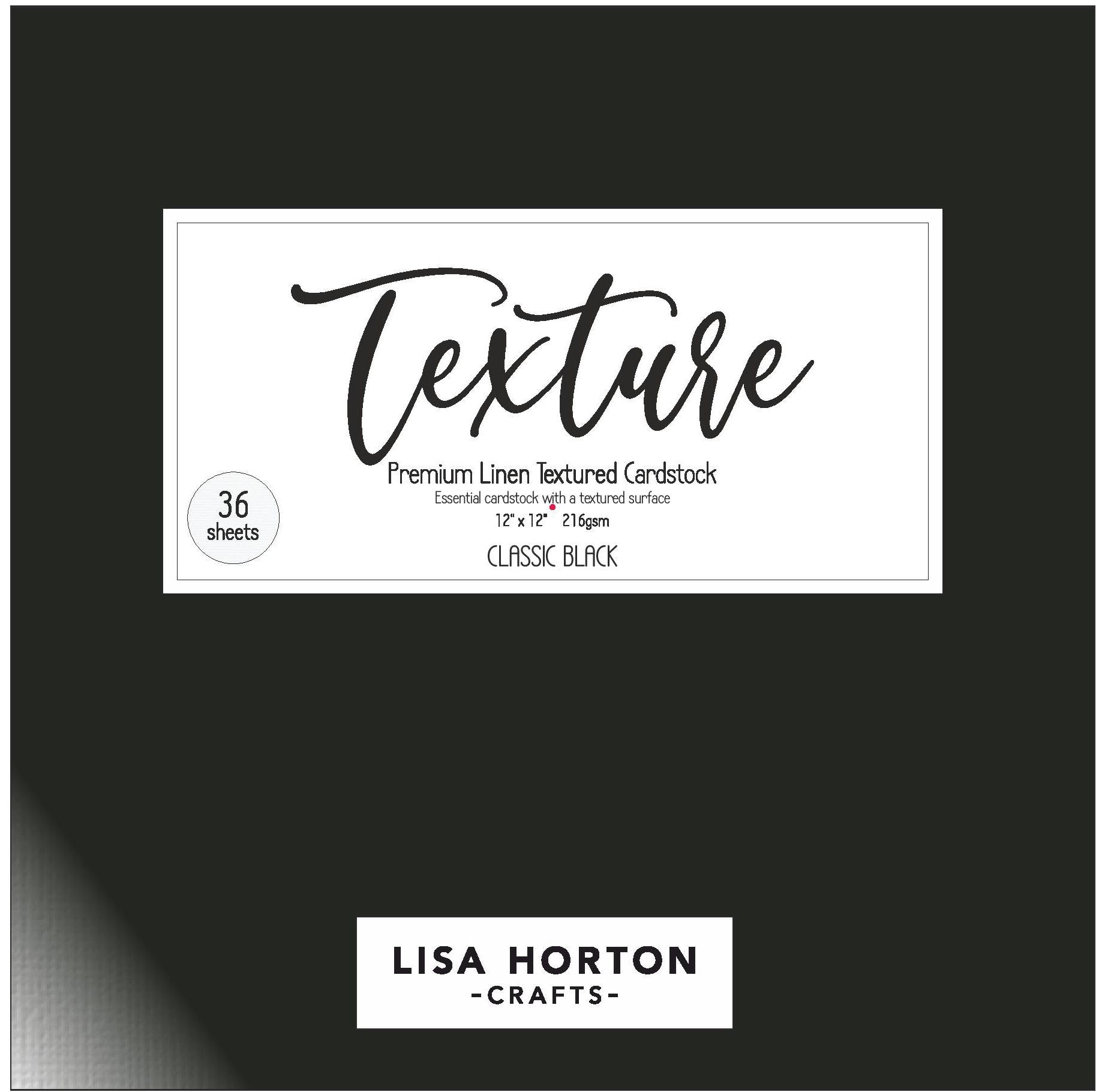 Textured Linen Cardstock - Classic Black 36 12x12 sheets