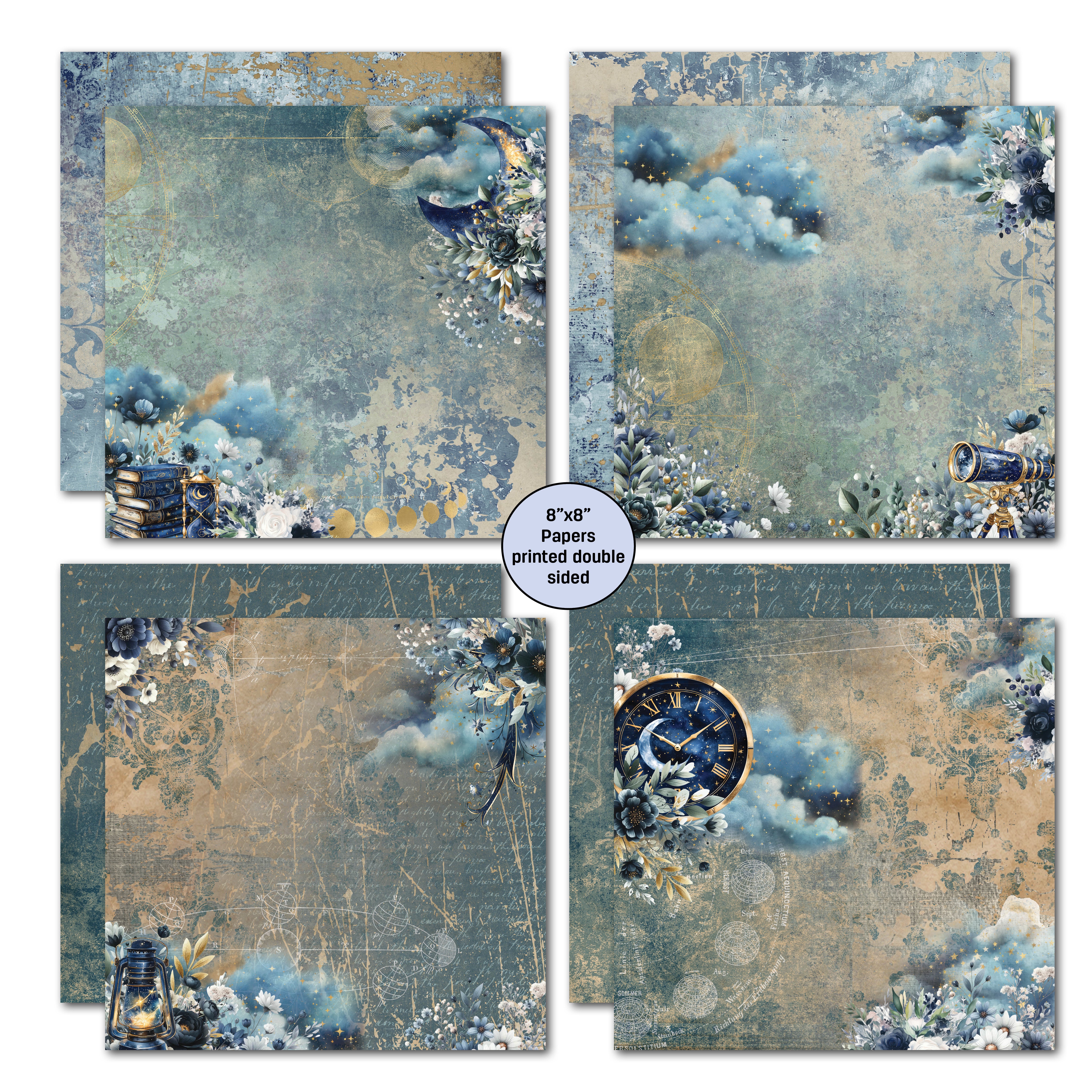 3Quarter Designs Lunar Horoscopes 8x8 Paper Pack & Diecuts Set