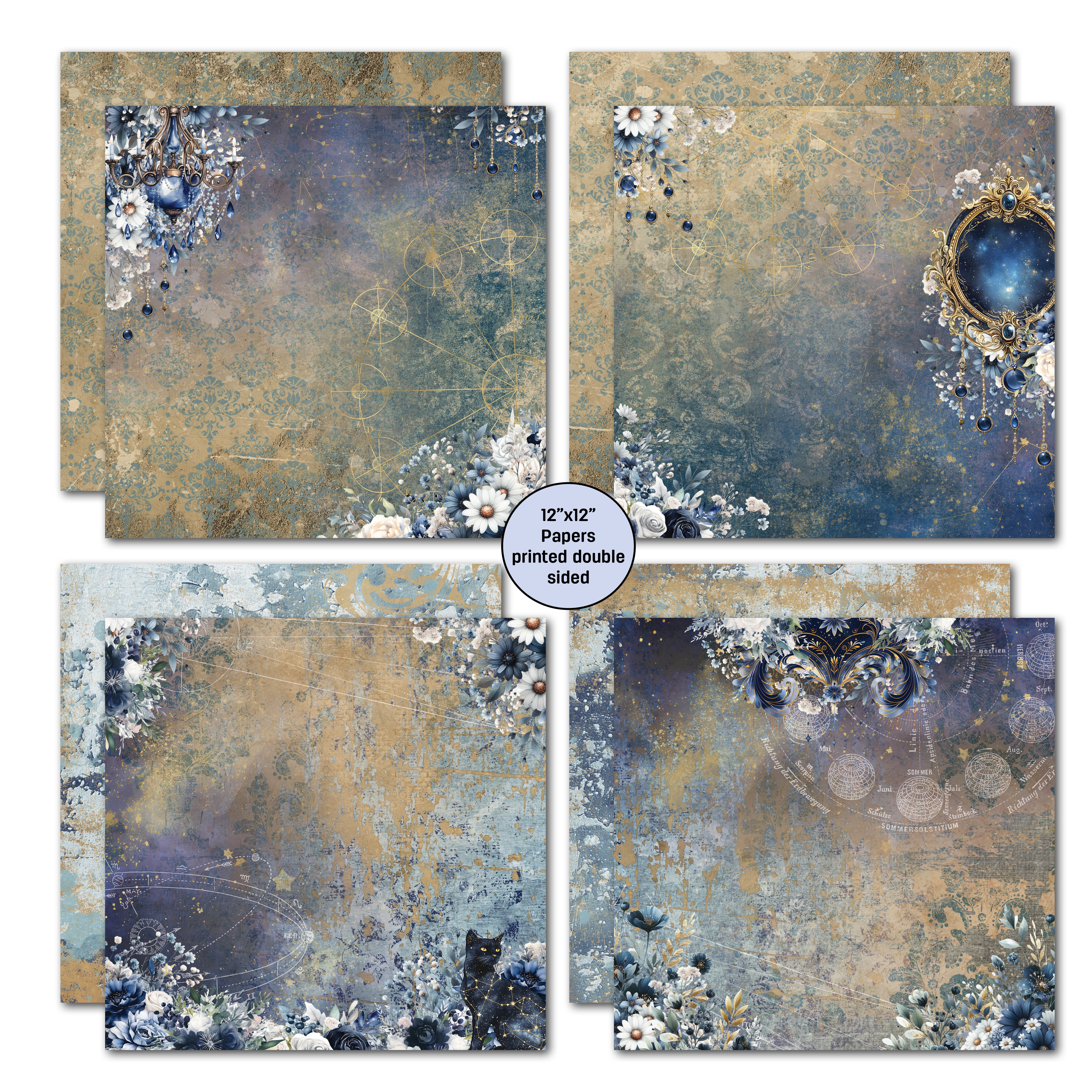 3Quarter Designs Lunar Horoscopes 12x12 Designer Paper & Diecuts Set