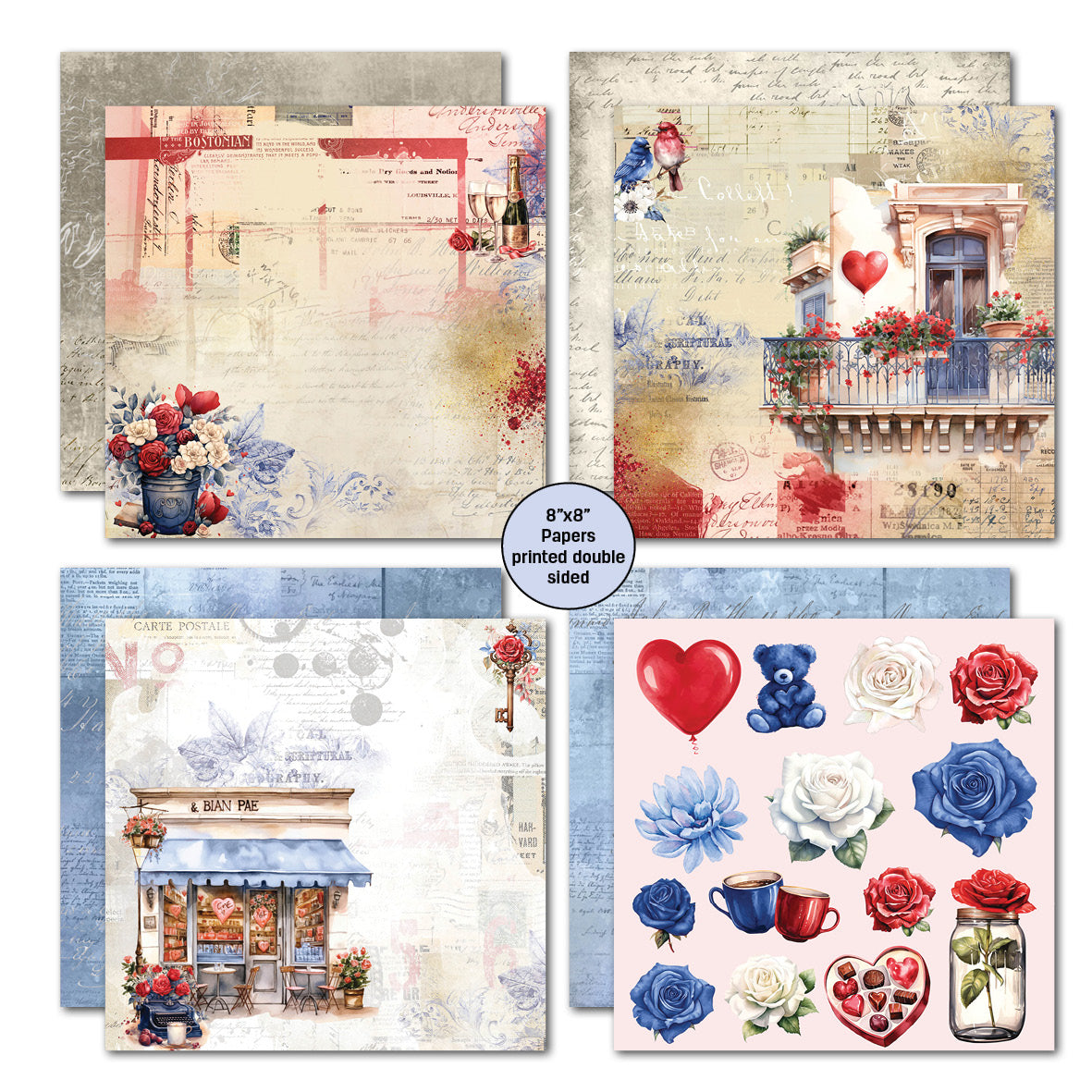 3Quarter Designs Love You 8x8 Paper Pack