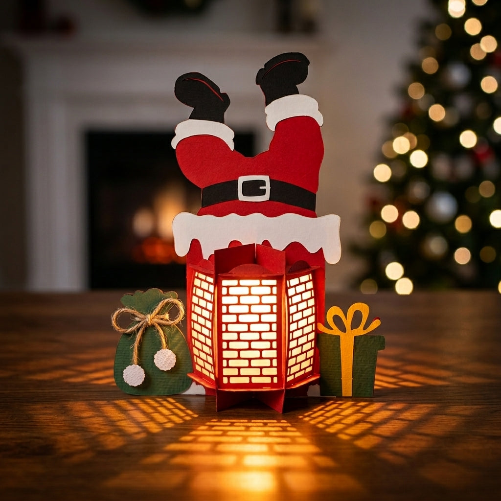 CrafTreat DIY Paper Lanterns - Santa Stuck in Chimney