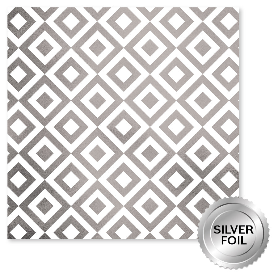 Lavender & Roses Silver Foil C 12x12 Paper (6pc Bulk Pack) 32253