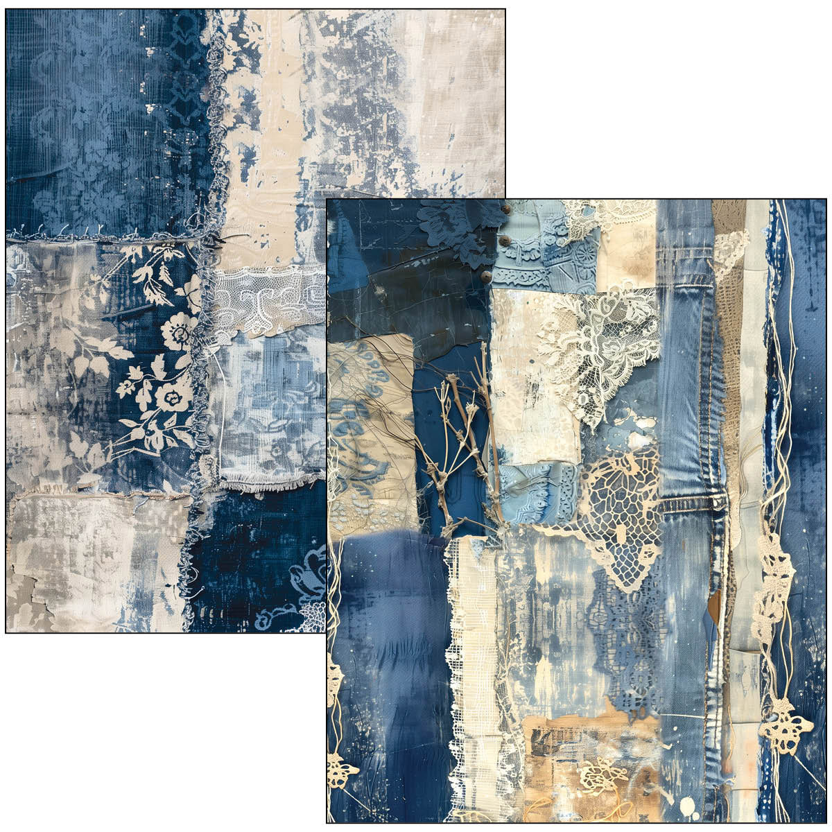 Mixed Media Book Urban Blue Denim A4 Maxi