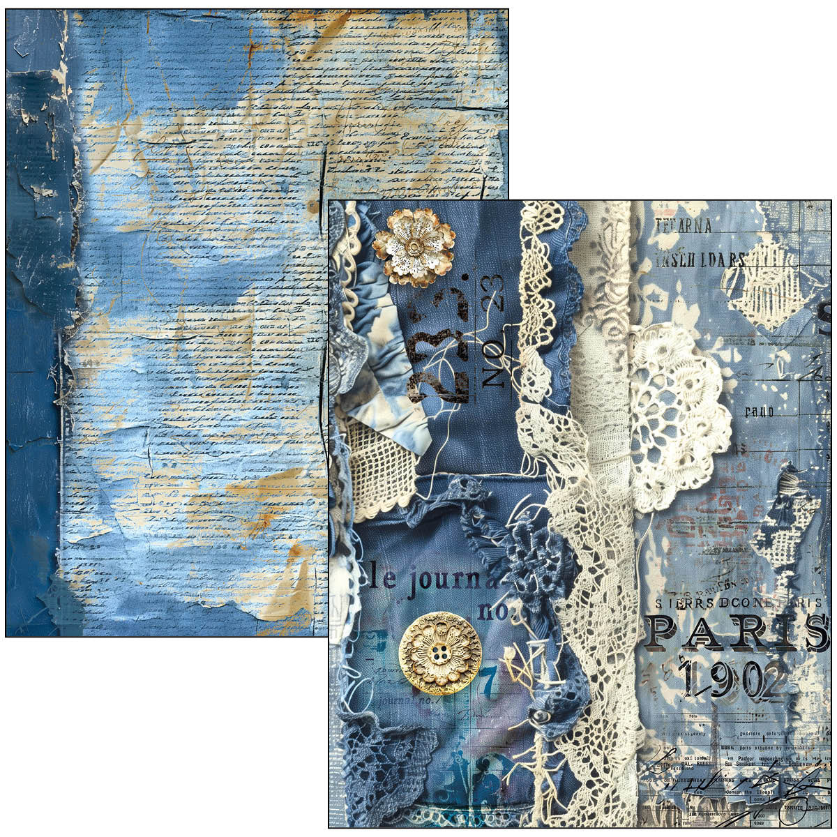 Mixed Media Book Urban Blue Denim A4 Maxi
