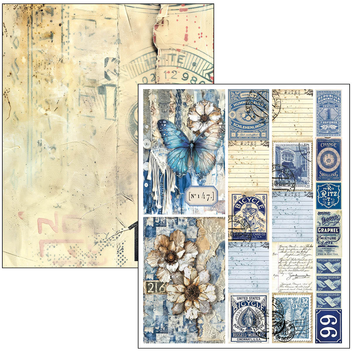 Mixed Media Book Urban Blue Denim A4 Maxi