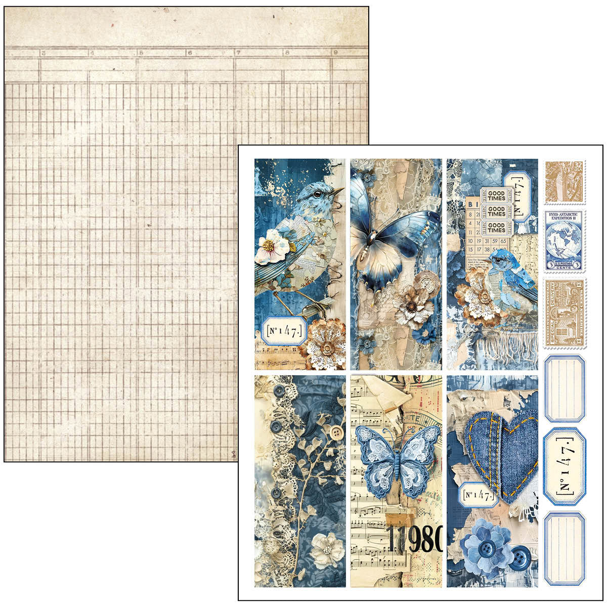 Mixed Media Book Urban Blue Denim A4 Maxi
