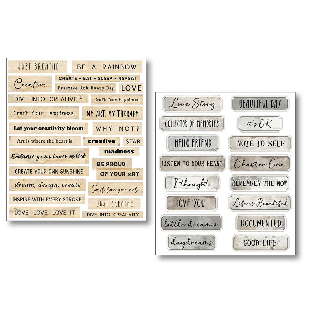 Mixed Media Sticker Set 10/Pkg Little Words