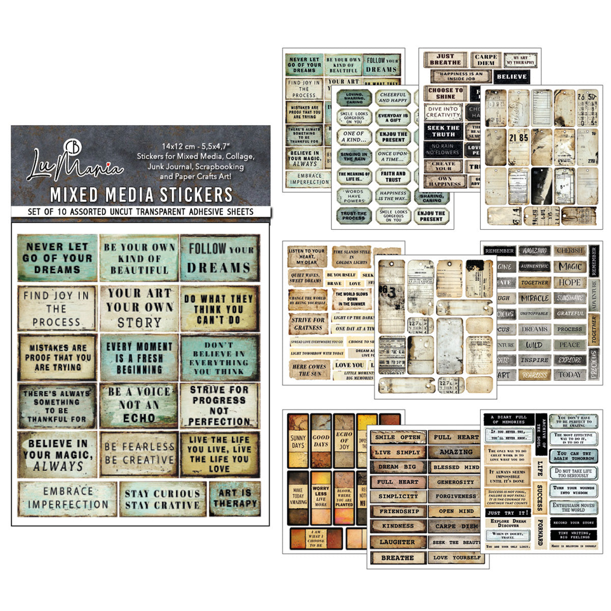 Sticker Set 10/Pkg Kind Thoughts