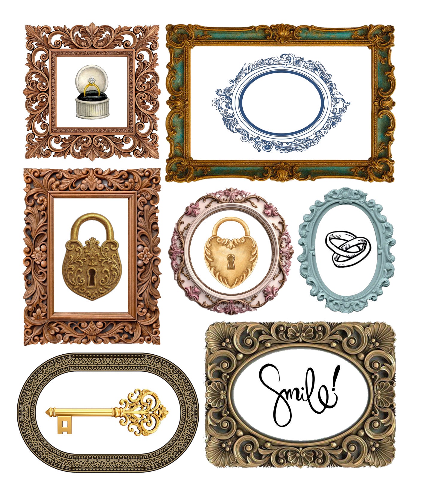 Sticker Set 10/Pkg Whisper Frames
