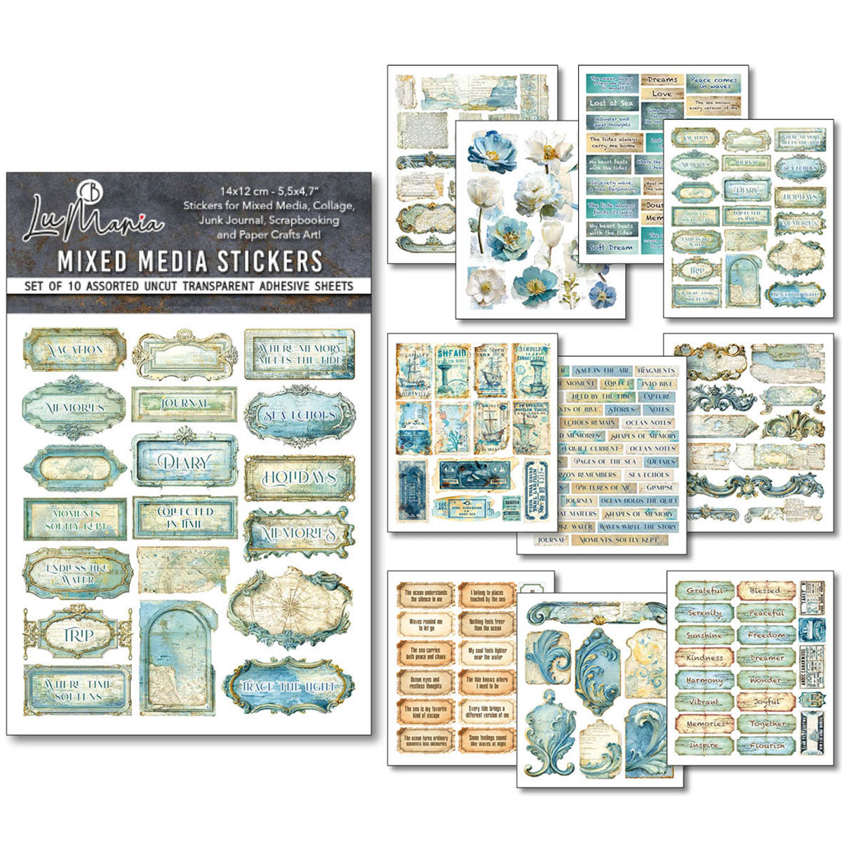 Sticker Set 10/Pkg Edge of the Ocean
