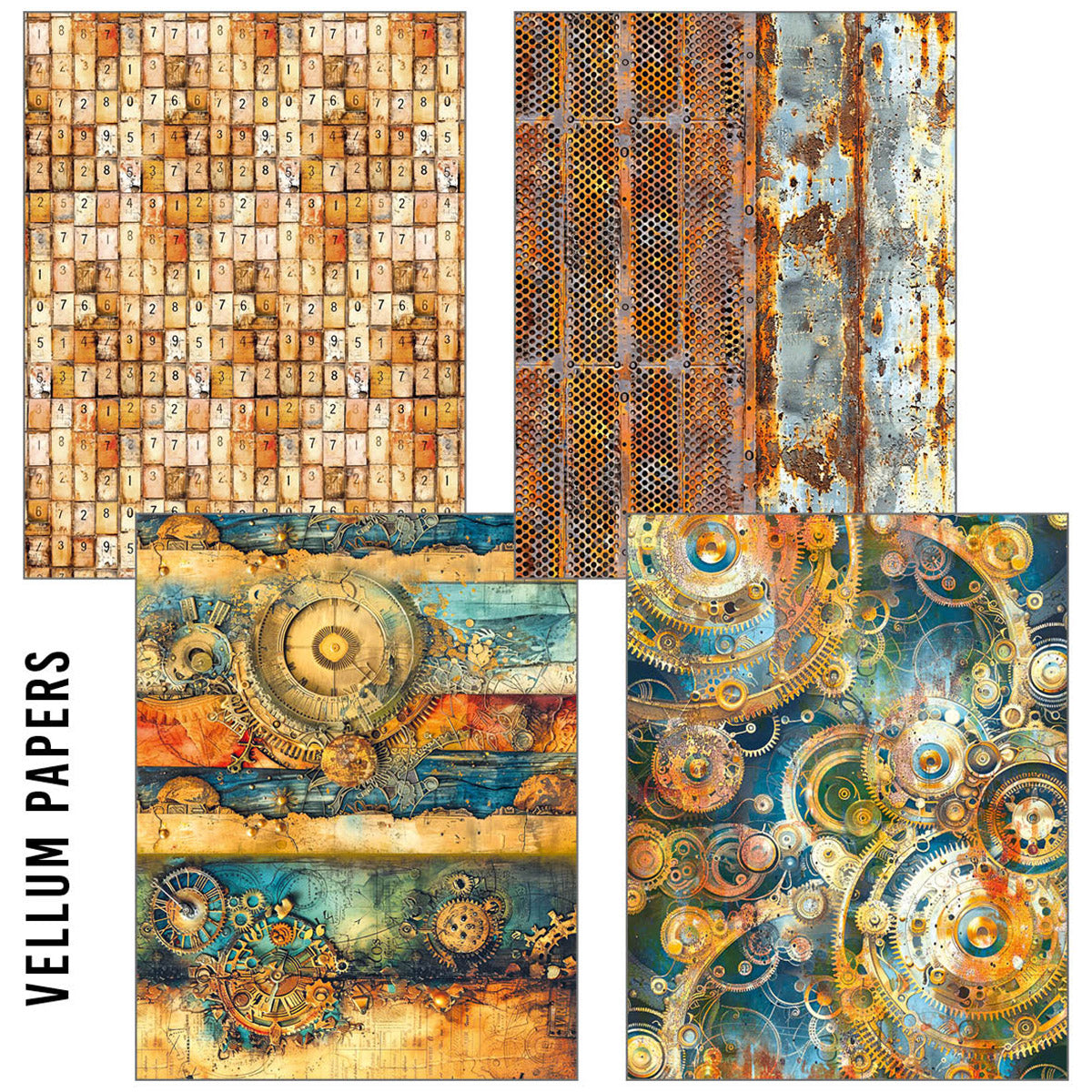 Craftmix Past Time Mixed A5 Paper Pack - 8 Sheets (Tissue & Vellum Variety)