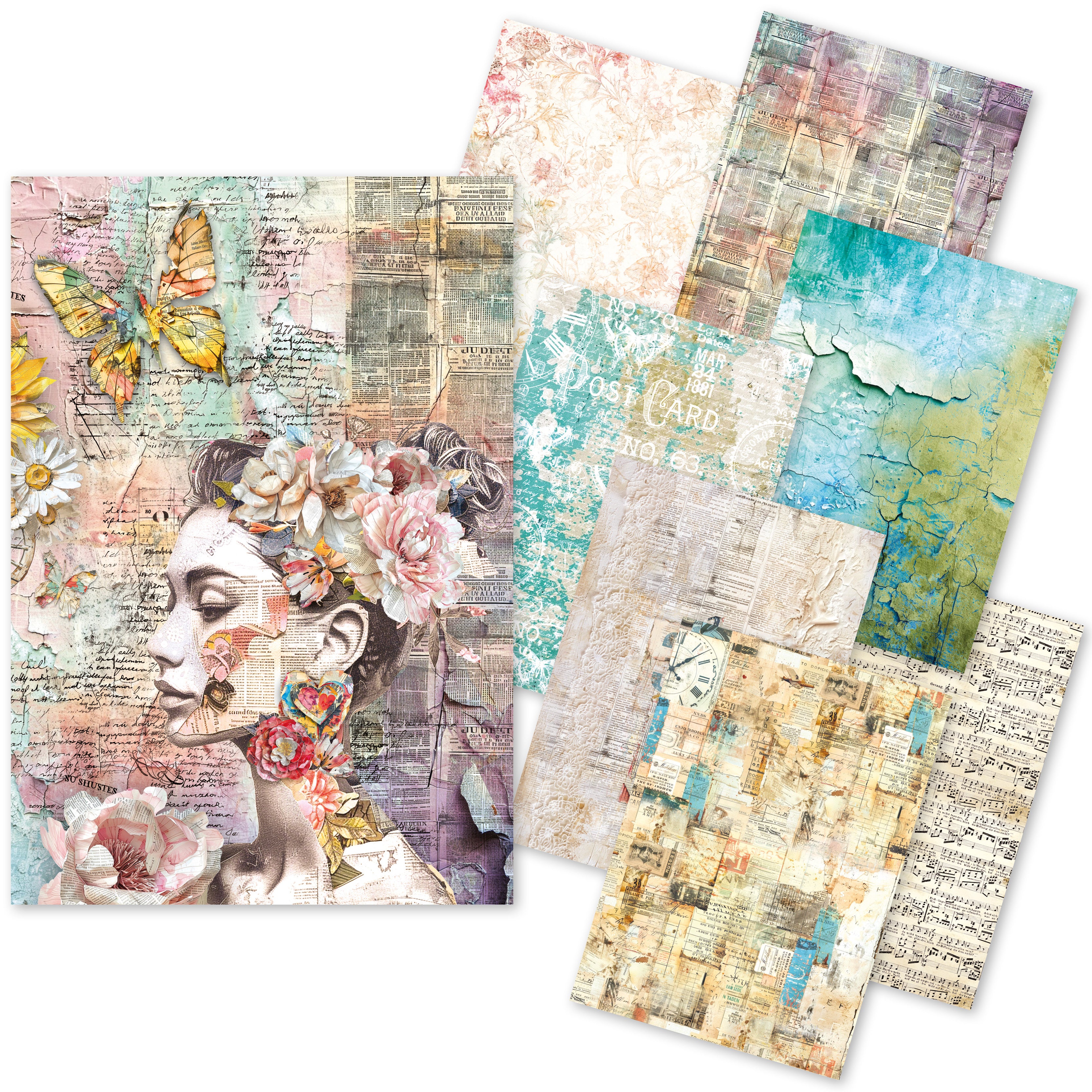 Craftmix The Sound of Spring Mixed A5 Paper Pack - 8 Sheets (Tissue & Vellum Variety)