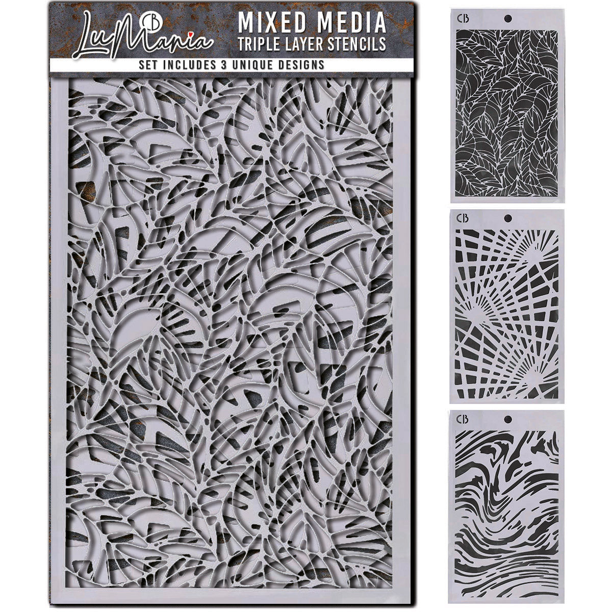 Set#002 Stencil Mix – Triple Layer Set (3 Unique Designs)