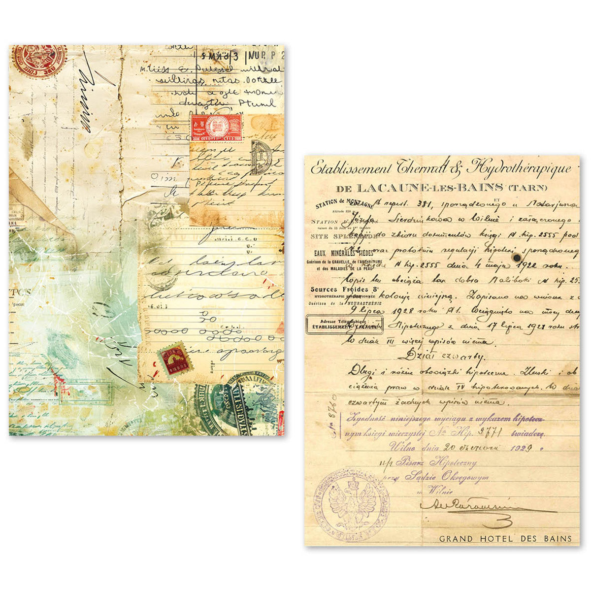 A5 Tissue Paper Set – 24 Sheets Vintage Manuscript