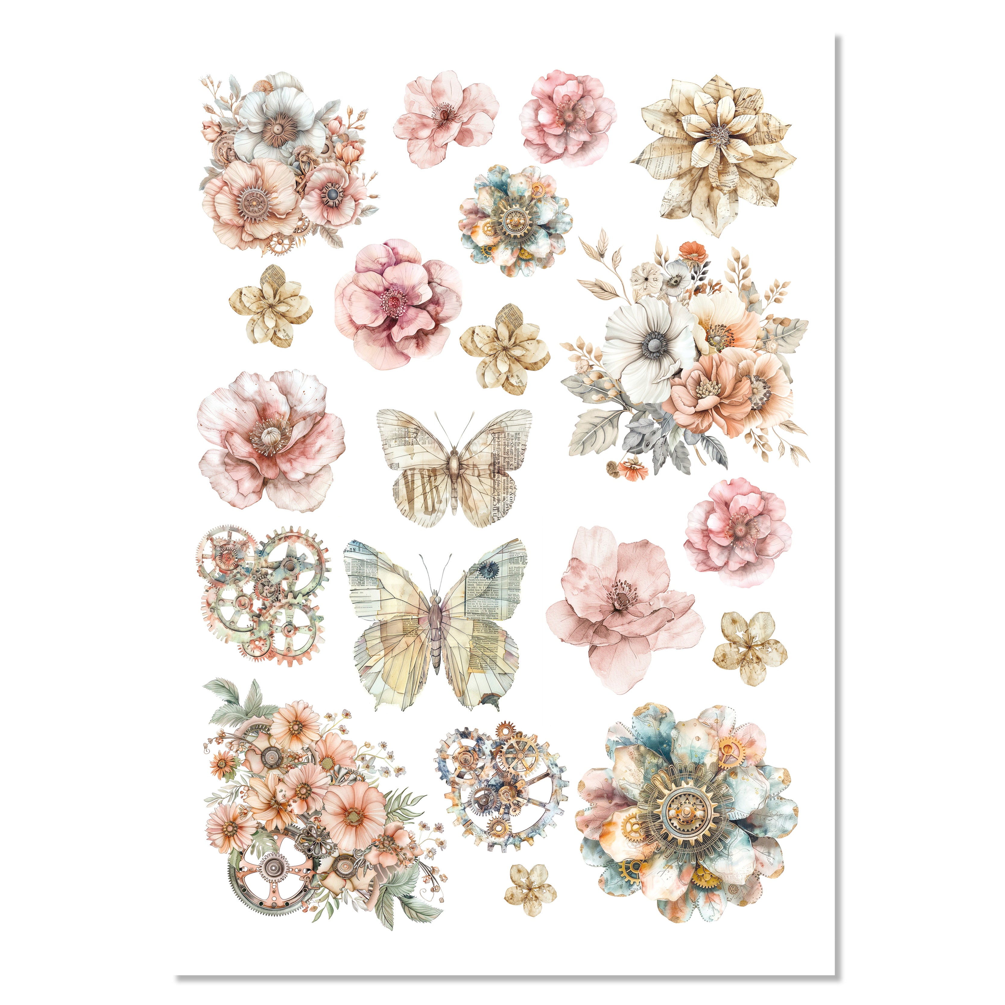 Rice Paper A4 MIXED 4/Pkg Lost in Time