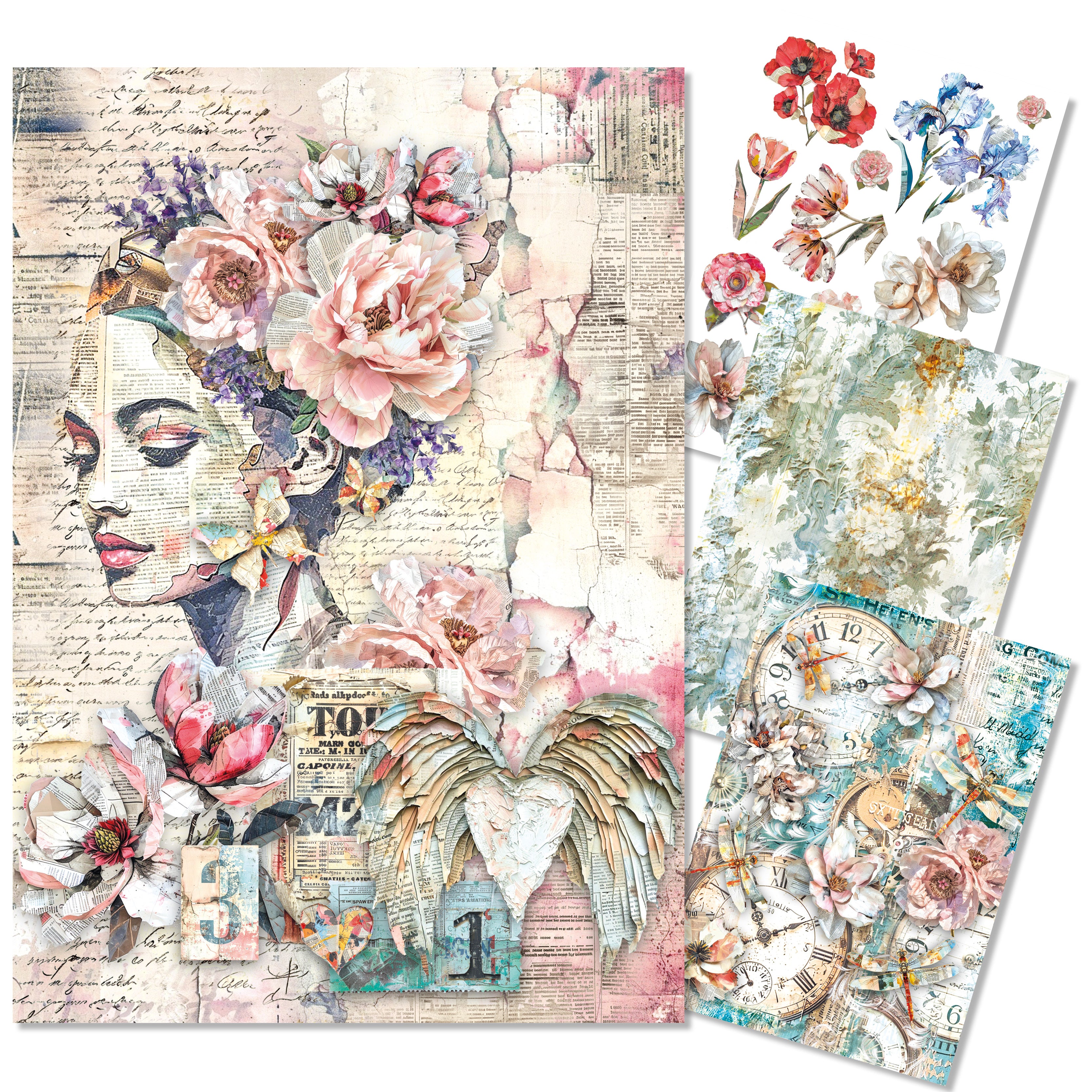 Rice Paper A4 MIXED 4/Pkg The Sound of Spring