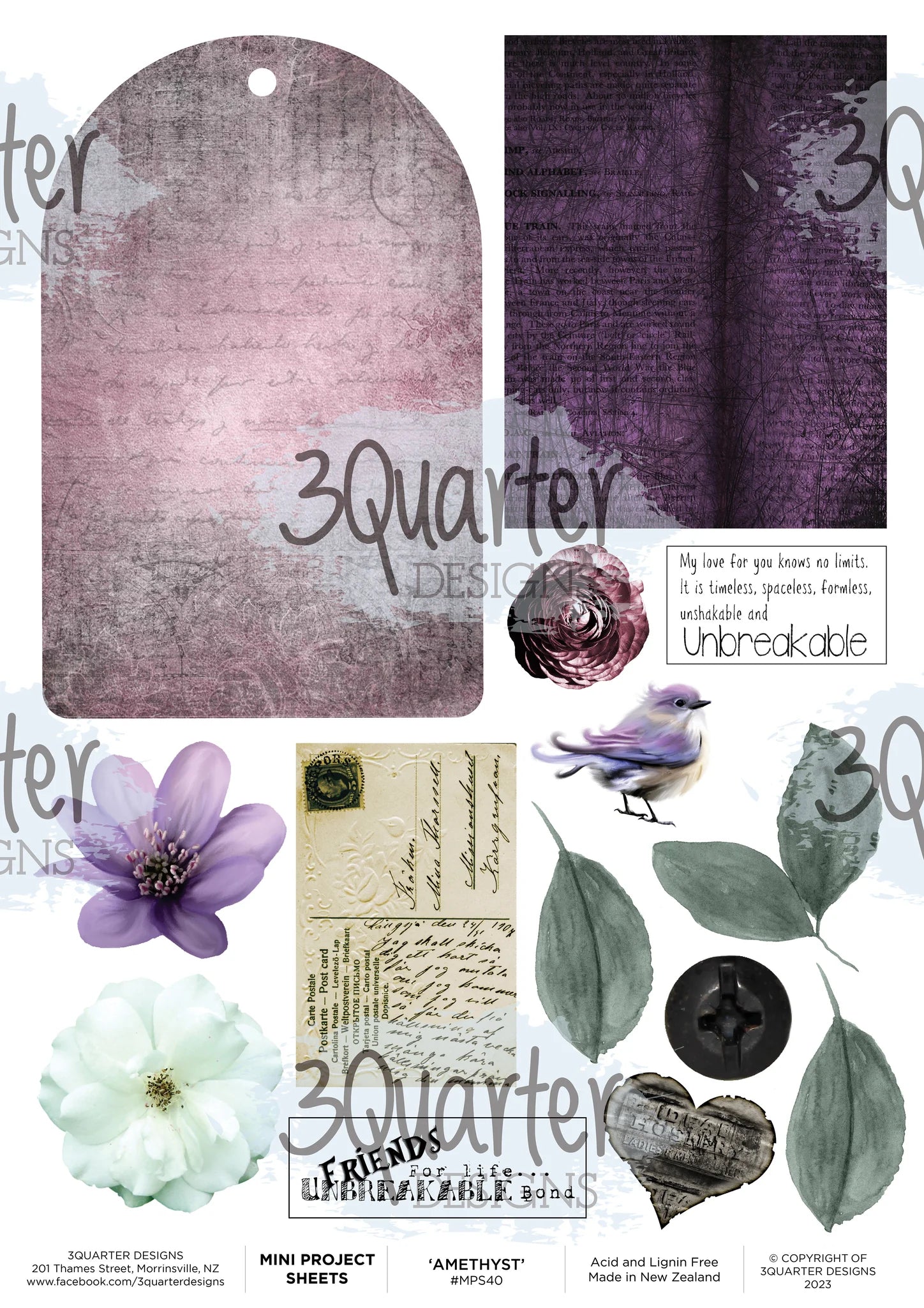 3Quarter Designs - Enchanted Amethyst - Mini Project Sheet