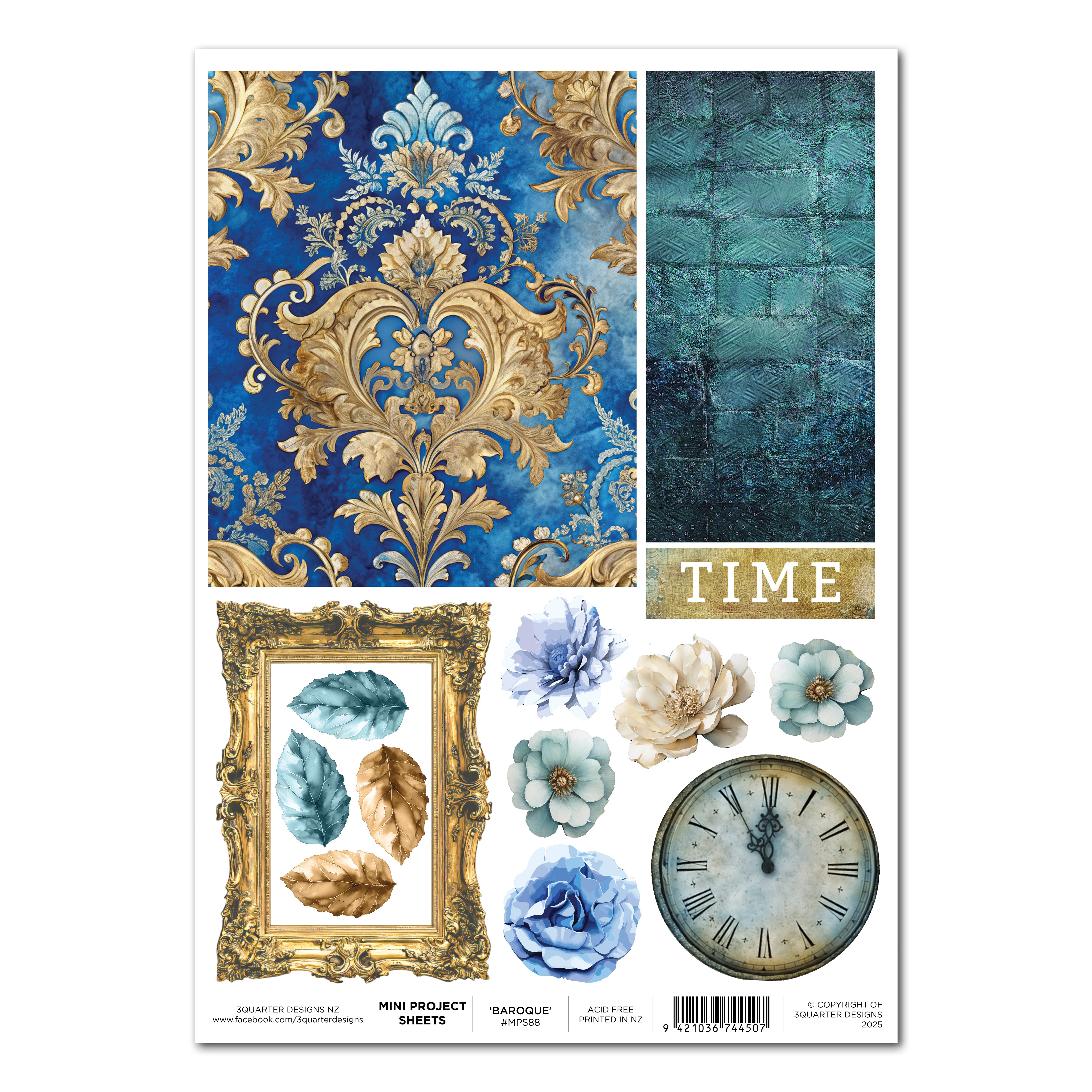 3Quarter Designs Grunged Baroque - Mini Project Sheet