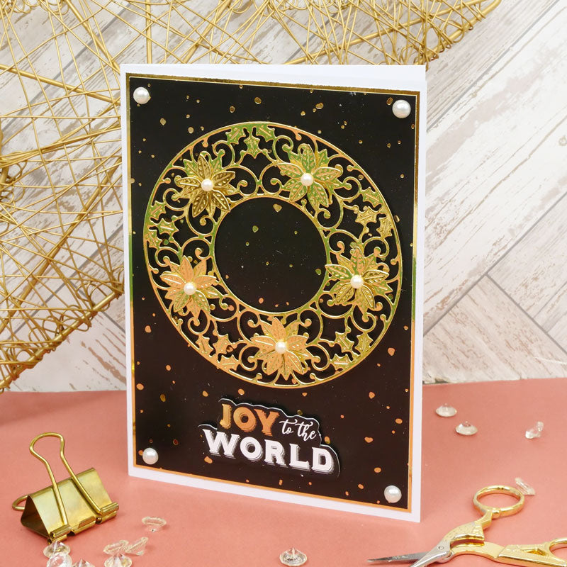 Moonstone Dies - Ornate Poinsettia Wreath