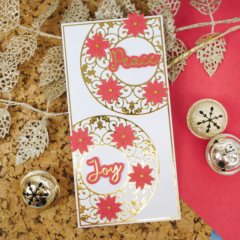 Moonstone Dies - Ornate Poinsettia Wreath