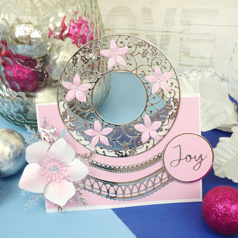 Moonstone Dies - Ornate Poinsettia Wreath