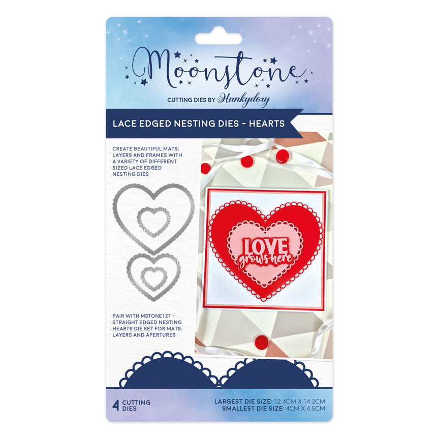 Moonstone Dies - Laced Edged Nesting Dies - Hearts