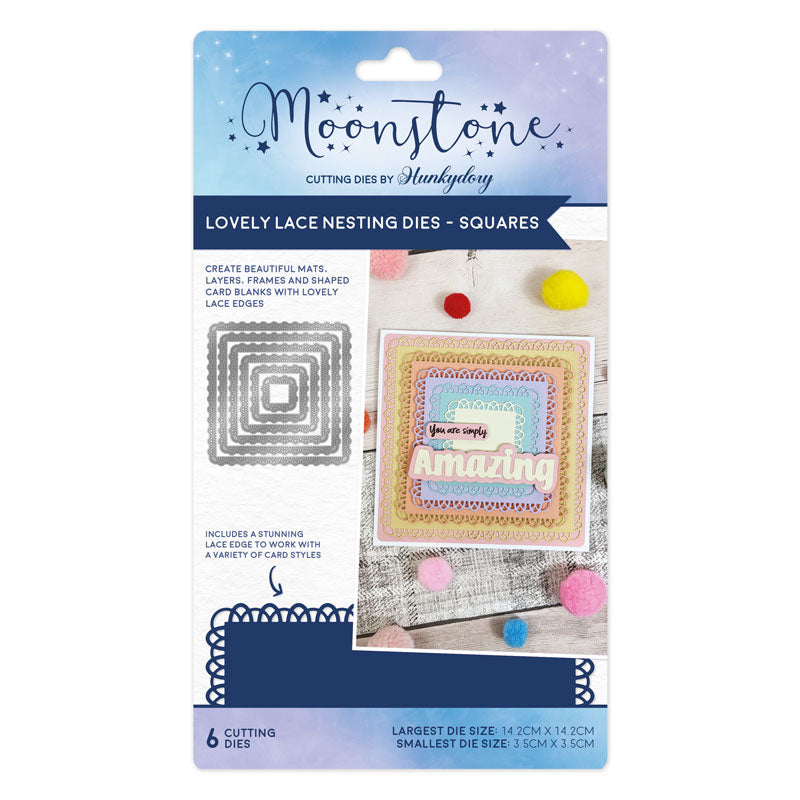 Moonstone Dies - Lovely Lace Nesting Dies - Squares