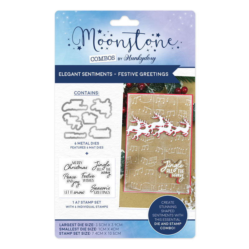 Moonstone Combos - Elegant Sentiments - Festive Greetings