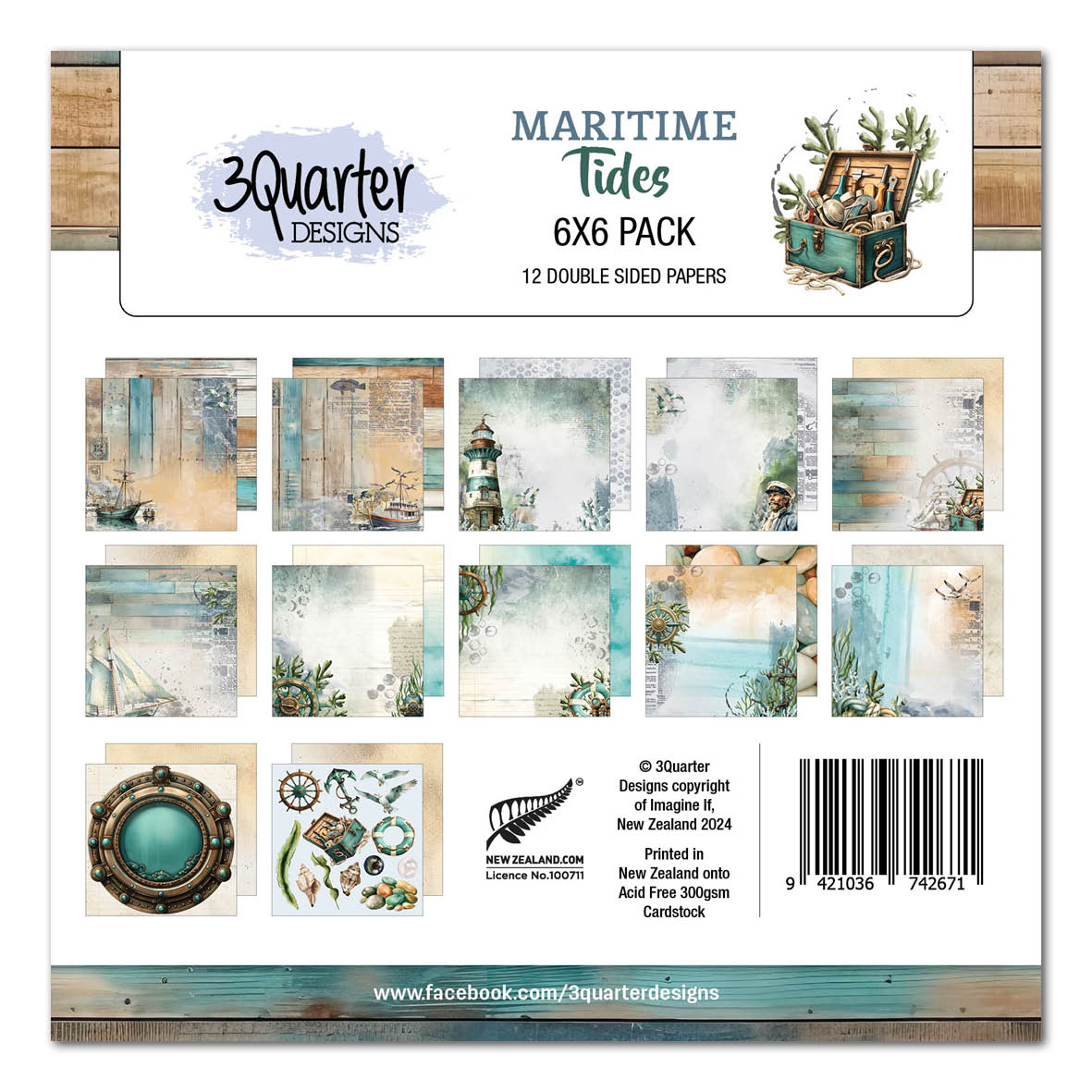 3Quarter Designs Maritime Tides 6x6 Paper Pack