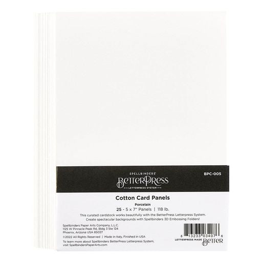 Porcelain BetterPress A7 Cotton Card Panels  - 25 Pack