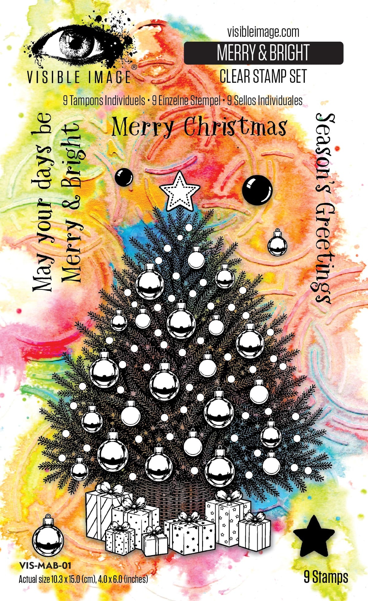 Visible Image Merry & Bright 4in x 6in Stamp Set