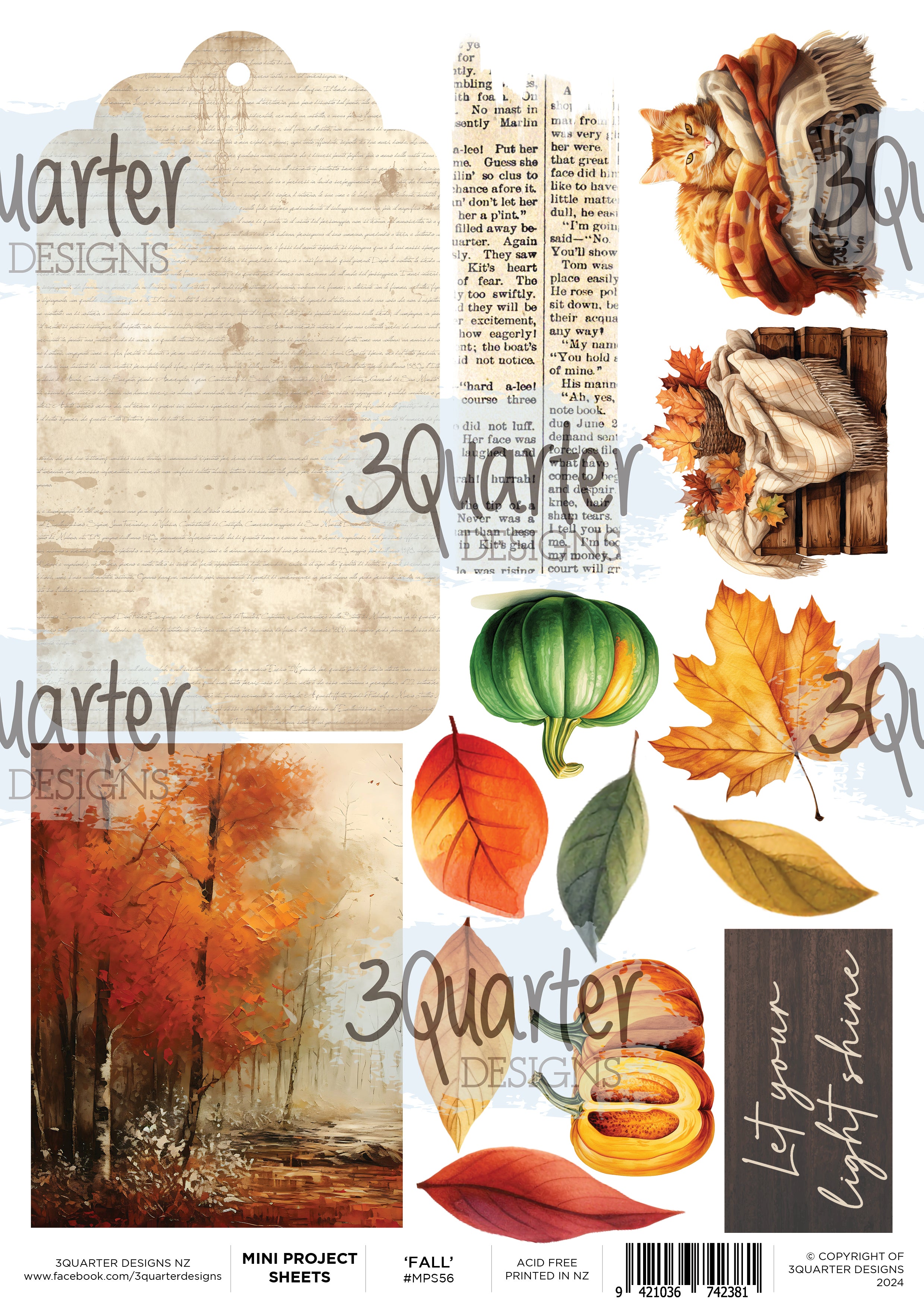 3Quarter Designs Falling Leaves - Mini Project Sheet
